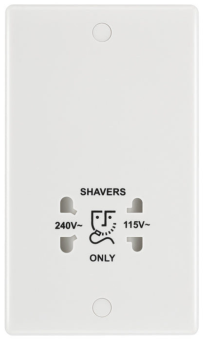 BG 820 White Round Edge Dual Voltage Shaver Socket - westbasedirect.com