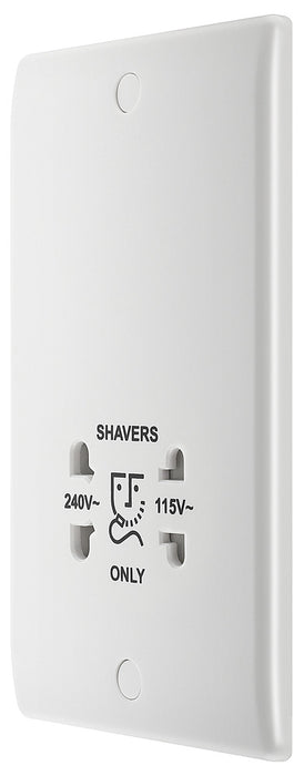 BG 820 White Round Edge Dual Voltage Shaver Socket - westbasedirect.com