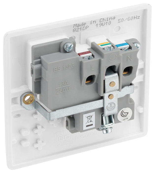 BG 821DP White Round Edge 13A DP Single Socket - westbasedirect.com