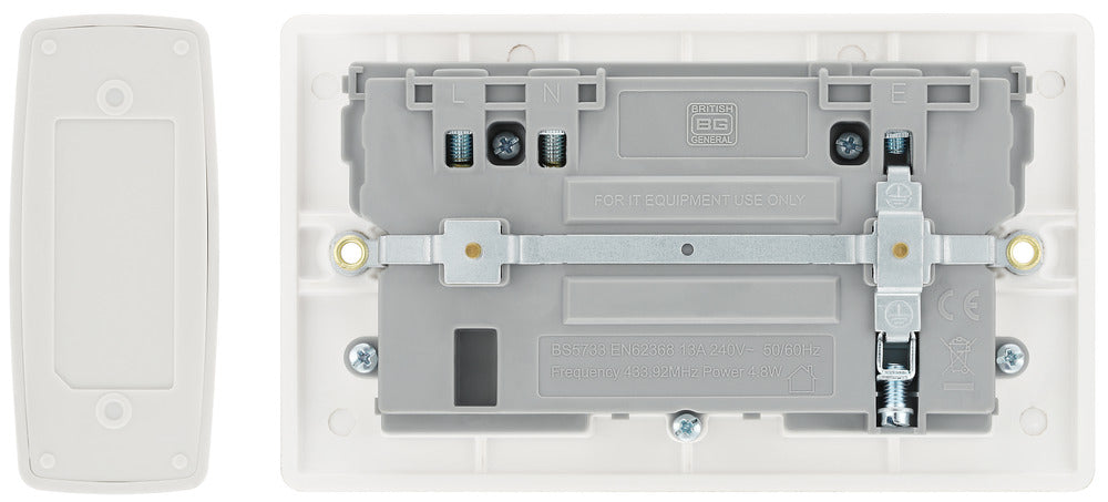 BG 822BELL White Round Edge 13A 2G Switched with Door Chime - westbasedirect.com