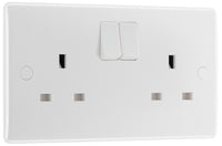 BG 822DP White Round Edge 13A DP Double Socket