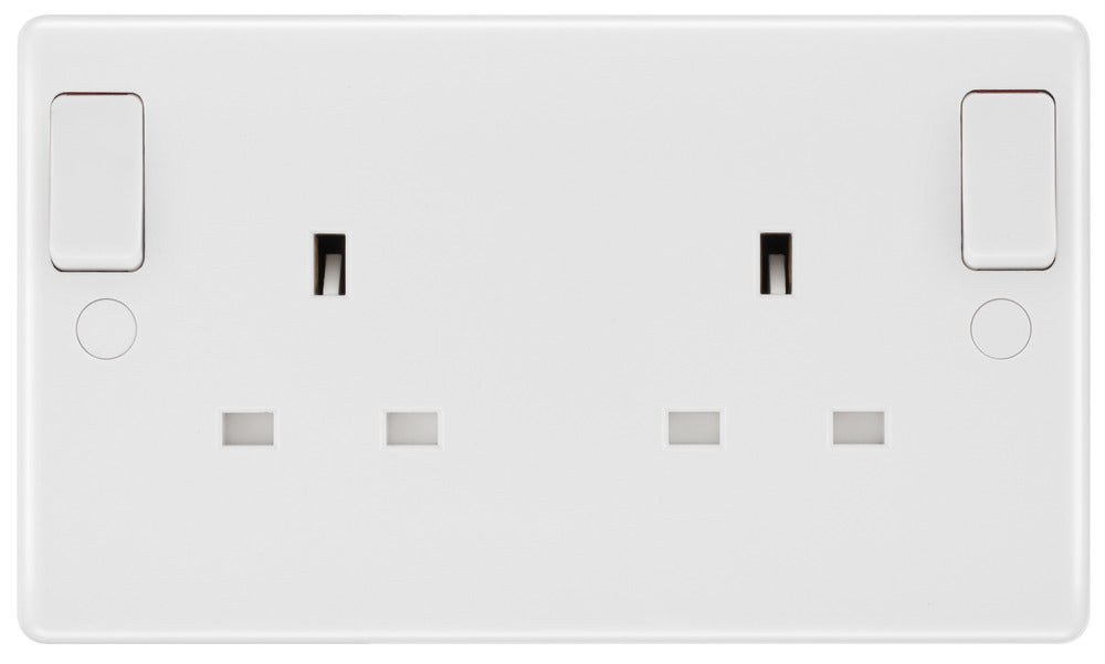 BG 822DPOB White Round Edge 13A DP Double Socket + Outboard Rockers - westbasedirect.com