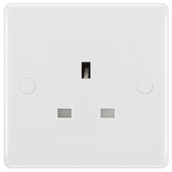 BG 823 White Round Edge 13A Single Unswitched Socket - westbasedirect.com