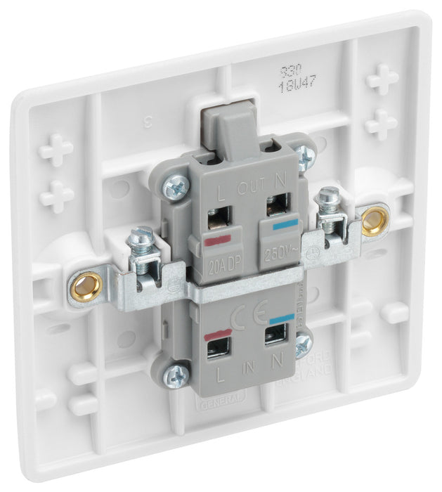 BG 830 White Round Edge 20A DP Switch - westbasedirect.com