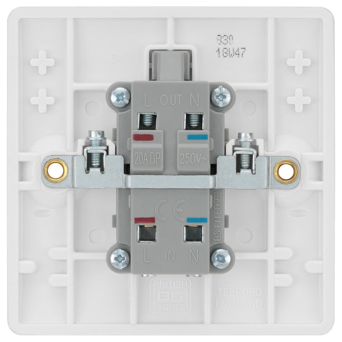 BG 830 White Round Edge 20A DP Switch - westbasedirect.com
