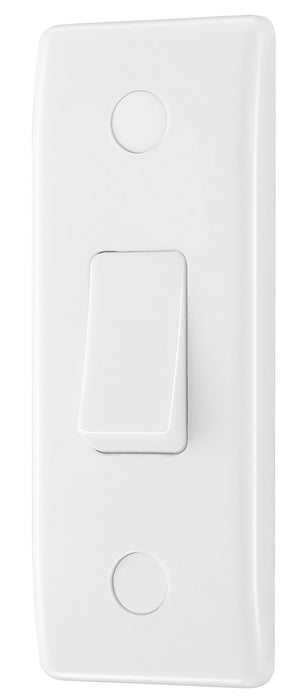 BG 847 White Round Edge 10A Single Architrave Switch - westbasedirect.com