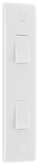 BG 848 White Round Edge 10A Double Architrave Switch - westbasedirect.com