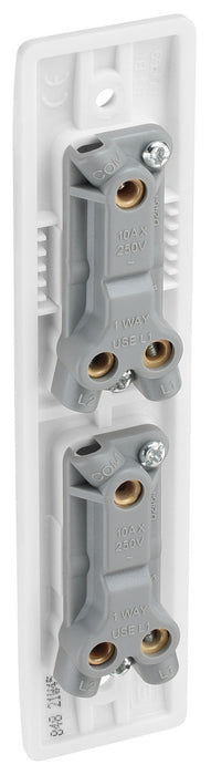 BG 848 White Round Edge 10A Double Architrave Switch - westbasedirect.com