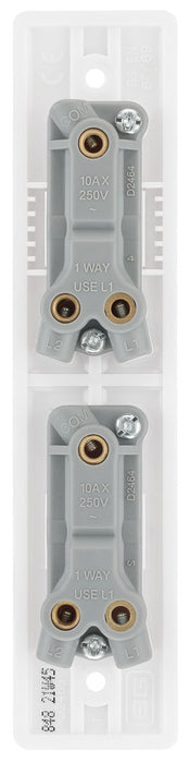 BG 848 White Round Edge 10A Double Architrave Switch - westbasedirect.com