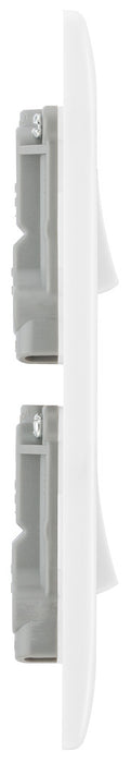 BG 848 White Round Edge 10A Double Architrave Switch - westbasedirect.com