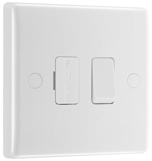 BG 851 White Round Edge Switched Spur + Cable Outlet - westbasedirect.com