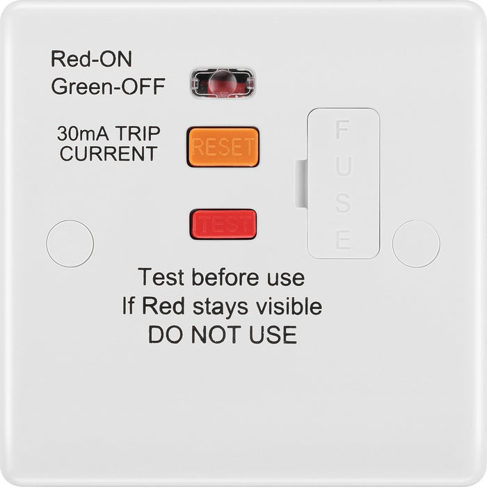 BG 855RCD White Round Edge RCD Protection 13A Fused Connection Unit - westbasedirect.com
