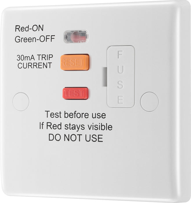 BG 855RCD White Round Edge RCD Protection 13A Fused Connection Unit - westbasedirect.com