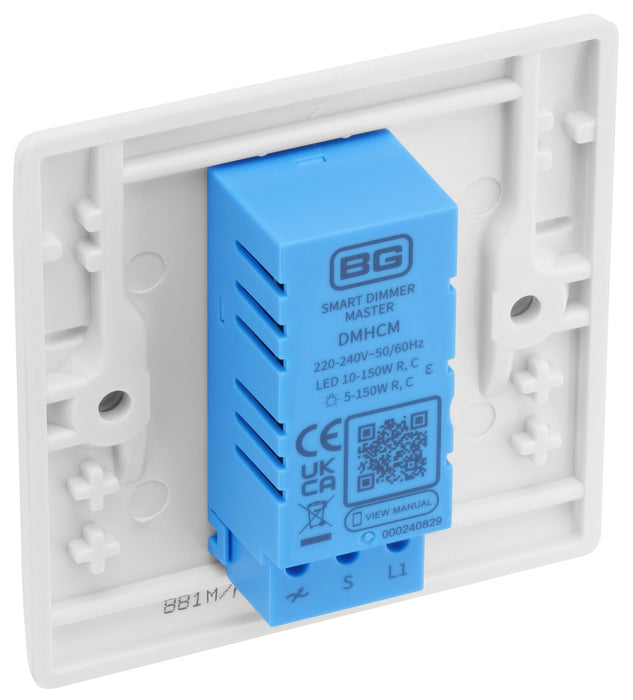 BG 881M/HC White Moulded Round Edge 1 Gang 2 Way Master Smart Dimmer Switch - westbasedirect.com