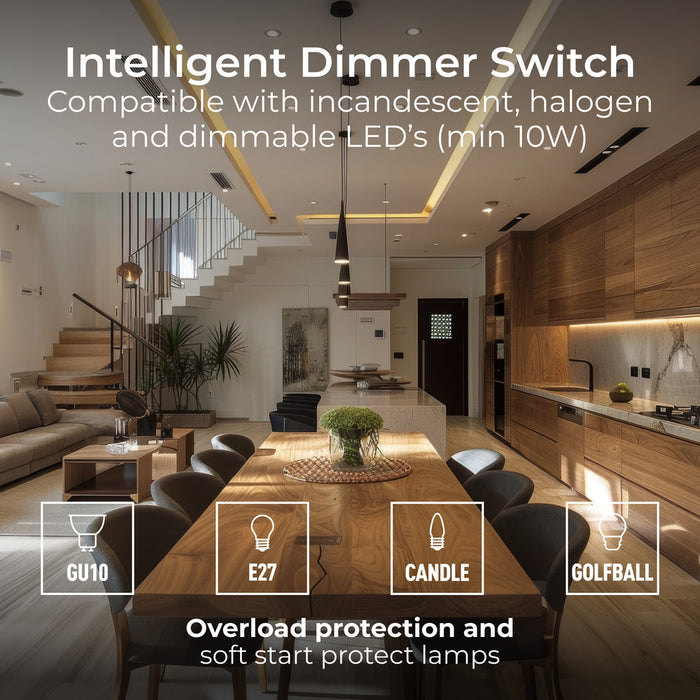BG 881M/HC White Moulded Round Edge 1 Gang 2 Way Master Smart Dimmer Switch - westbasedirect.com