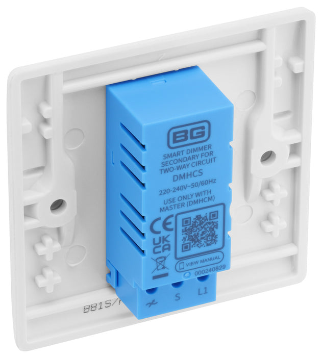 BG 881S/HC White Moulded Round Edge 1 Gang 2 Way Secondary Smart Dimmer Switch - westbasedirect.com