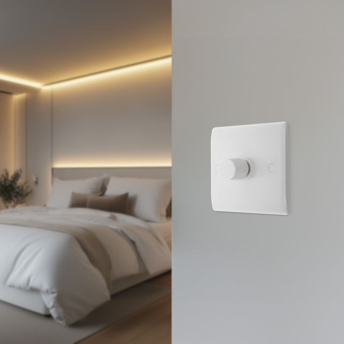 BG 881S/HC White Moulded Round Edge 1 Gang 2 Way Secondary Smart Dimmer Switch - westbasedirect.com