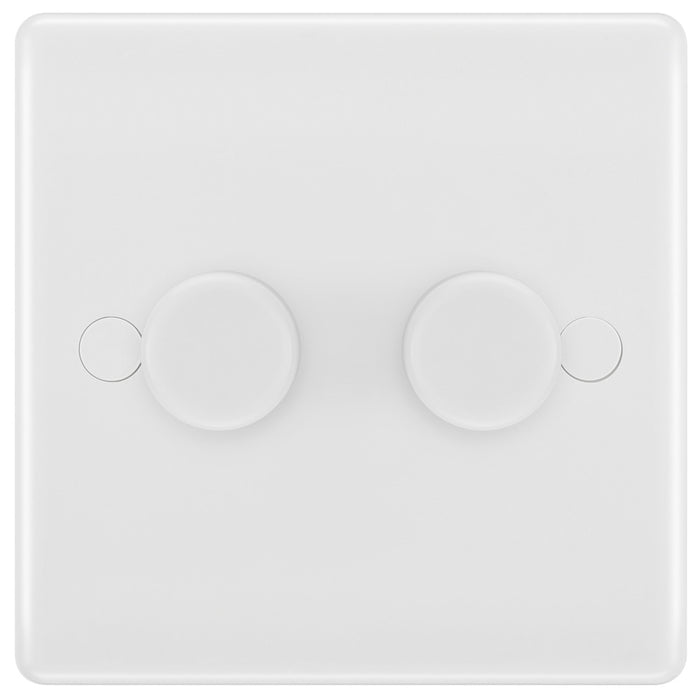 BG 882S/HC White Moulded Round Edge 2 Gang 2 Way Secondary Smart Dimmer Switch - westbasedirect.com