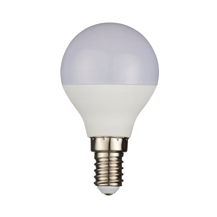 Saxby 90969 E14 LED Golf 5W Opal pc & matt white plastic & bright nickel plate 5W LED E14 Daylight White - westbasedirect.com