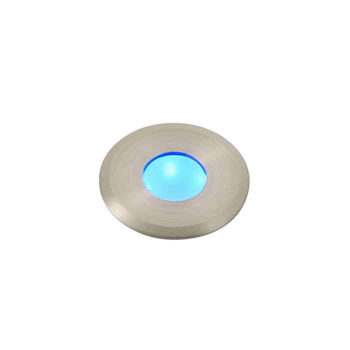 Saxby 91956 Hades blue IP67 1.2W Frosted pc & satin nickel effect plate 1.2W LED module (SMD 2835) Blue - westbasedirect.com