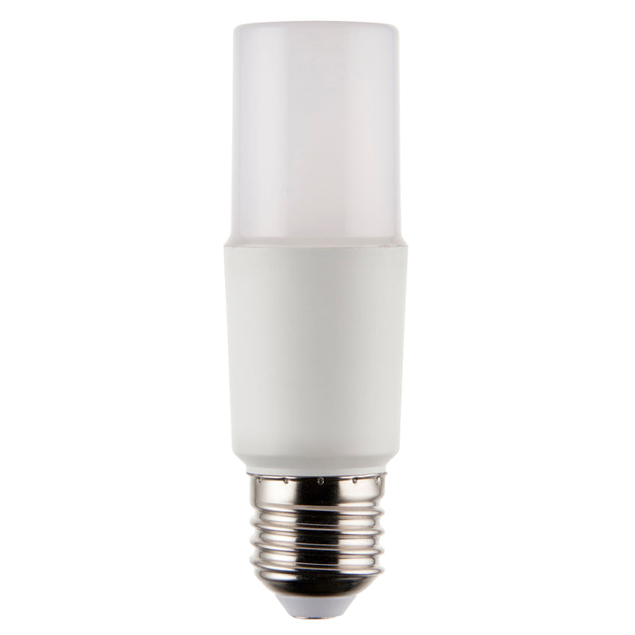 Saxby 94349 E27 LED Stick 8W Opal pc & gloss white plastic & bright nickel plate 8W LED E27 Cool White - westbasedirect.com
