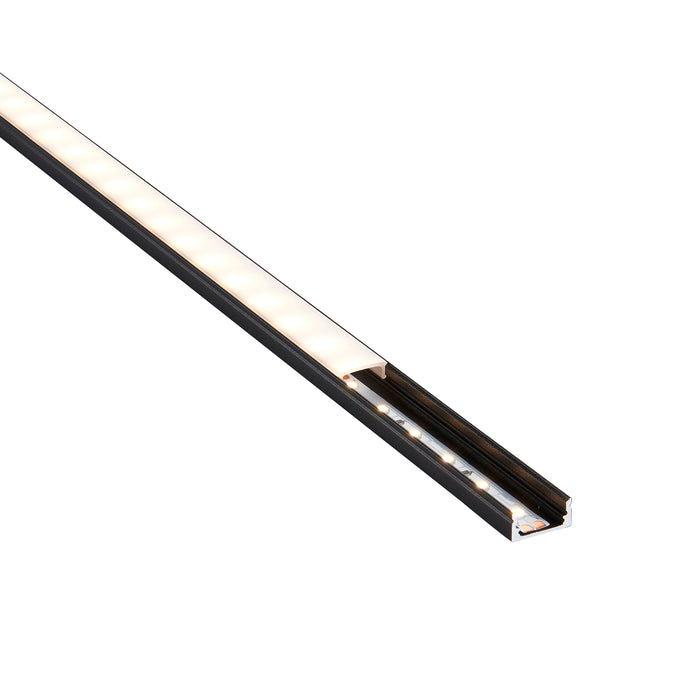 Saxby 94946 RigelSLIM Surface 2m Aluminium Profile/Extrusion Black Matt black paint & opal pc - westbasedirect.com