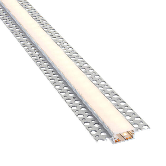 Saxby 94948 Rigel Plaster-in Wide 2m Aluminium Profile/Extrusion Silver Silver anodised & opal pc - westbasedirect.com