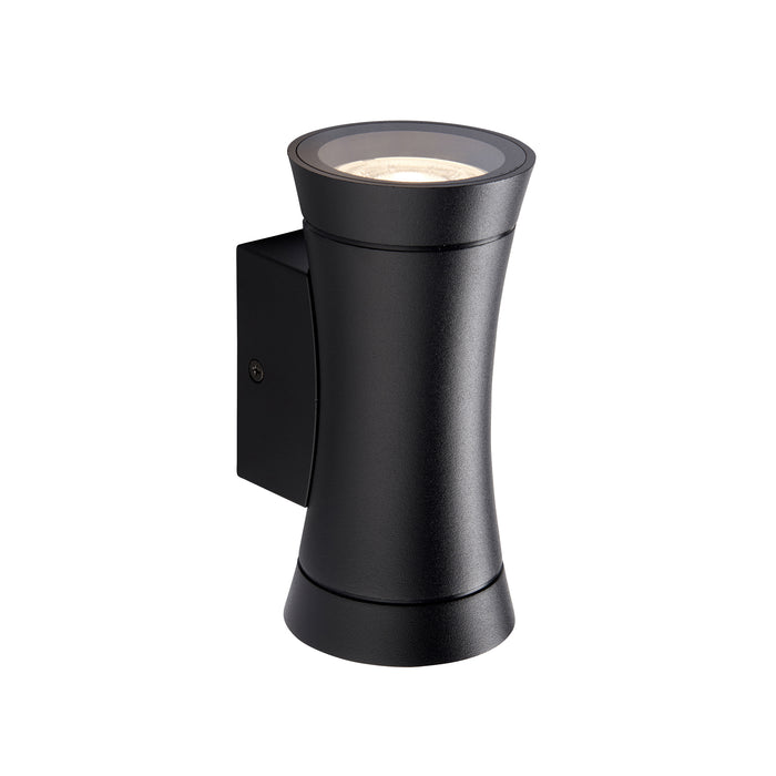 Saxby 95554 Camber 2lt Wall IP44 0W Textured black paint & clear glass 2 x 20W GU10 reflector (Required) - westbasedirect.com