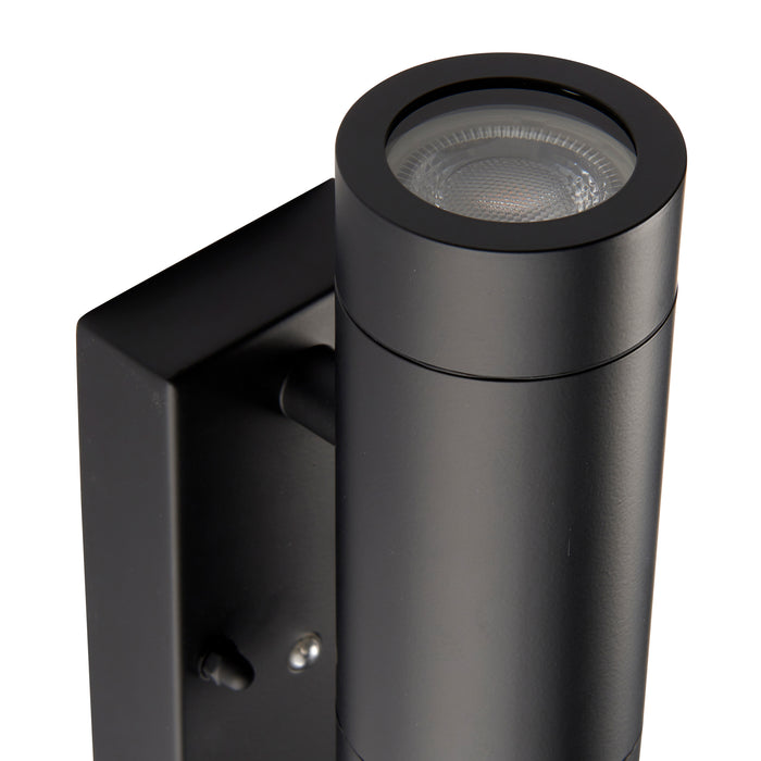 Saxby 95555 Palin photocell IP44 7W Matt black paint & clear glass 2 x 7W LED GU10 (Required) - westbasedirect.com