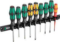 Wera 05051012001 9650 Magnetic rail Kraftform screwdriver set, Screwdriver set, 9-piece set, on a magnetic rail