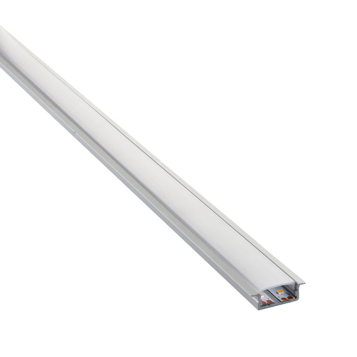 Saxby 97736 RigelSLIM Recessed Wide 2m Aluminium Profile/Extrusion Silver Silver anodised & opal pc - westbasedirect.com