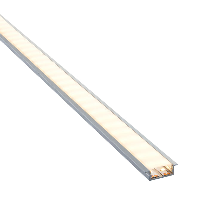 Saxby 97736 RigelSLIM Recessed Wide 2m Aluminium Profile/Extrusion Silver Silver anodised & opal pc - westbasedirect.com