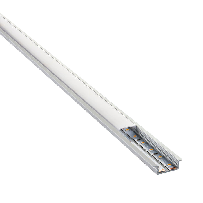 Saxby 97736 RigelSLIM Recessed Wide 2m Aluminium Profile/Extrusion Silver Silver anodised & opal pc - westbasedirect.com