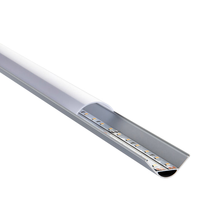 Saxby 97737 Rigel Corner Wide 2m Aluminium Profile/Extrusion Silver Silver anodised & opal pc - westbasedirect.com