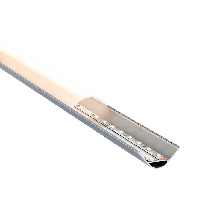 Saxby 97737 Rigel Corner Wide 2m Aluminium Profile/Extrusion Silver Silver anodised & opal pc - westbasedirect.com