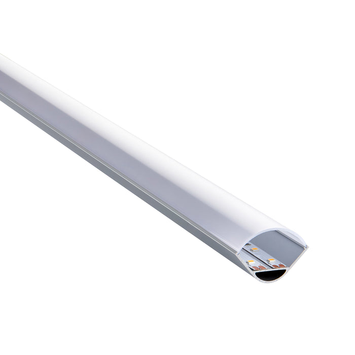 Saxby 97737 Rigel Corner Wide 2m Aluminium Profile/Extrusion Silver Silver anodised & opal pc - westbasedirect.com