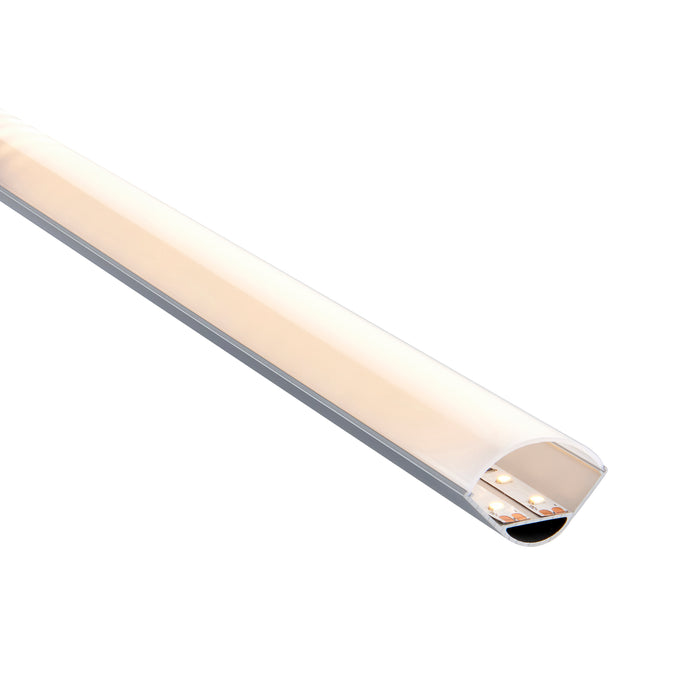 Saxby 97737 Rigel Corner Wide 2m Aluminium Profile/Extrusion Silver Silver anodised & opal pc - westbasedirect.com