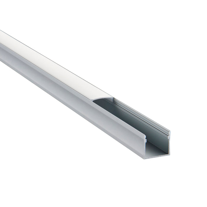 Saxby 97738 Rigel Surface Wide 2m Aluminium Profile/Extrusion Silver Silver anodised & opal pc - westbasedirect.com