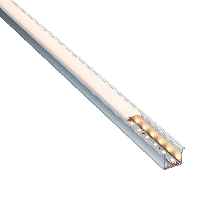 Saxby 97739 Rigel Recessed Wide 2m Aluminium Profile/Extrusion Silver Silver anodised & opal pc - westbasedirect.com
