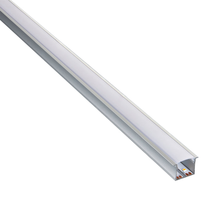 Saxby 97739 Rigel Recessed Wide 2m Aluminium Profile/Extrusion Silver Silver anodised & opal pc - westbasedirect.com