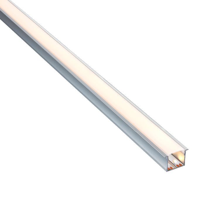 Saxby 97739 Rigel Recessed Wide 2m Aluminium Profile/Extrusion Silver Silver anodised & opal pc - westbasedirect.com