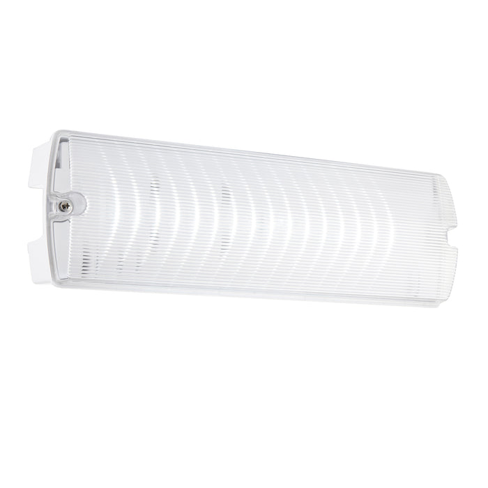 Saxby 97817 Sight Plus self Test EMST IP65 3W Clear prismatic & gloss white pc 3W LED module (SMD 2835) Daylight White - westbasedirect.com