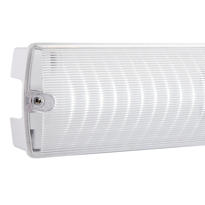 Saxby 97817 Sight Plus self Test EMST IP65 3W Clear prismatic & gloss white pc 3W LED module (SMD 2835) Daylight White - westbasedirect.com
