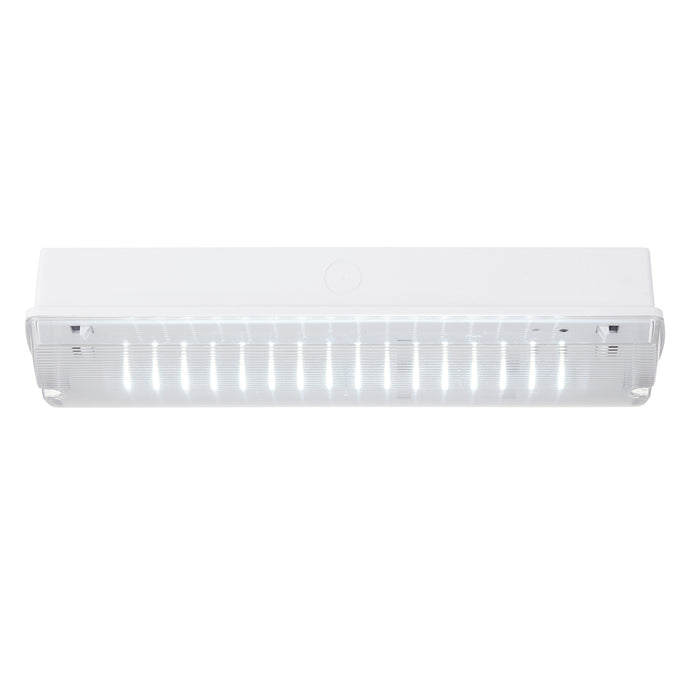 Saxby 97817 Sight Plus self Test EMST IP65 3W Clear prismatic & gloss white pc 3W LED module (SMD 2835) Daylight White - westbasedirect.com