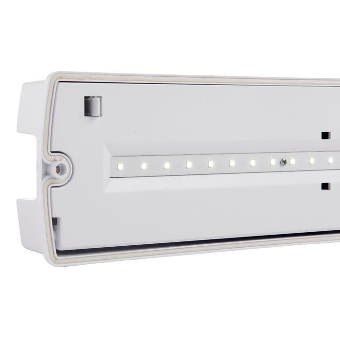 Saxby 97817 Sight Plus self Test EMST IP65 3W Clear prismatic & gloss white pc 3W LED module (SMD 2835) Daylight White - westbasedirect.com