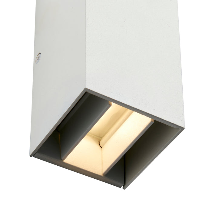 Saxby 97823 Glover CCT 2lt wall IP44 5.5W Matt white paint & clear glass 2 x 5.5W LED module (SMD 3030) CCT - westbasedirect.com