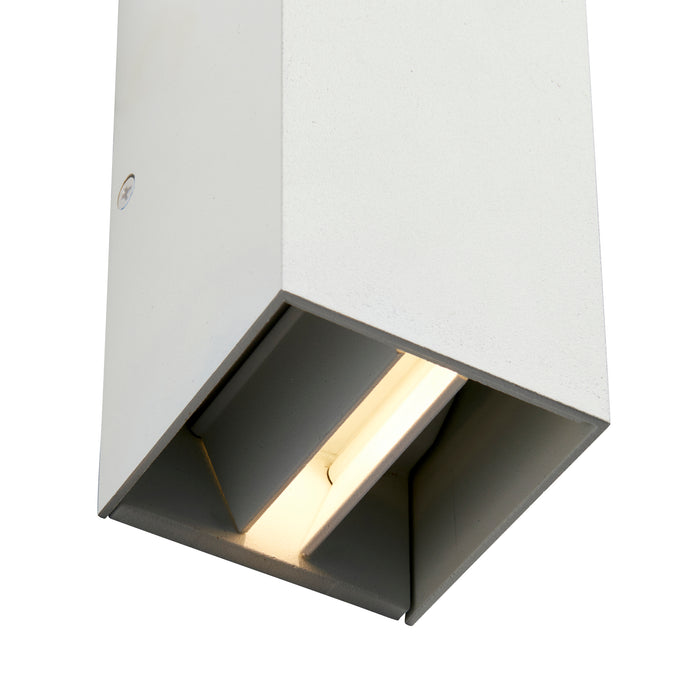 Saxby 97823 Glover CCT 2lt wall IP44 5.5W Matt white paint & clear glass 2 x 5.5W LED module (SMD 3030) CCT - westbasedirect.com