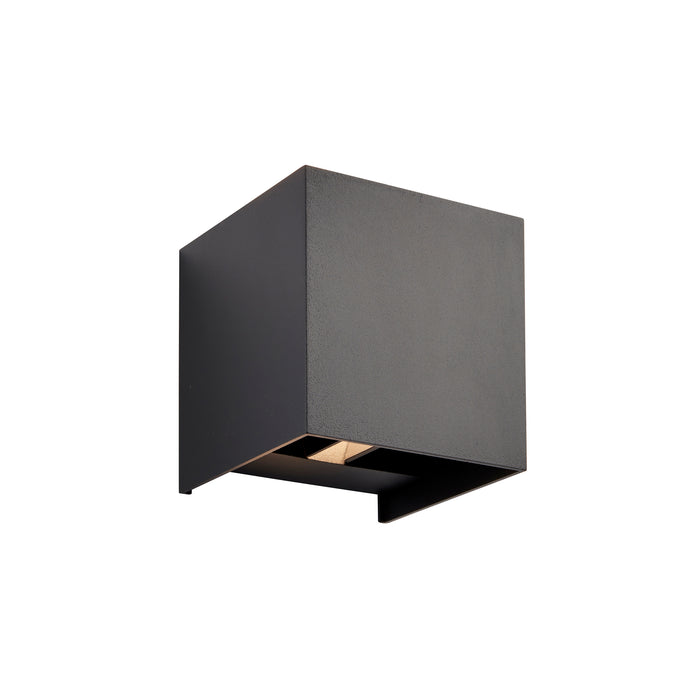 Saxby 97824 Glover CCT 2lt wall IP44 5.5W Matt black paint & clear glass 2 x 5.5W LED module (SMD 3030) CCT - westbasedirect.com