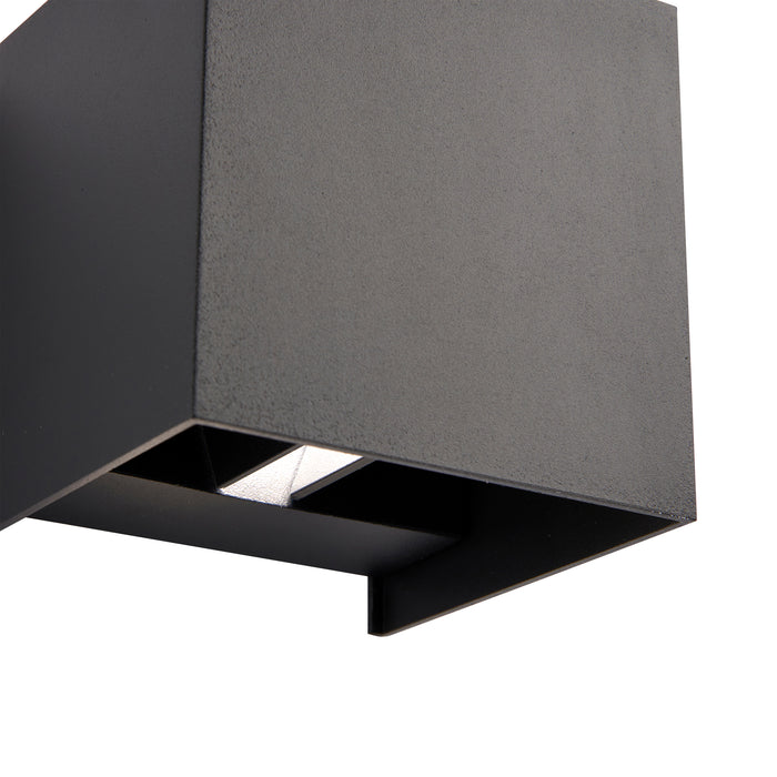 Saxby 97824 Glover CCT 2lt wall IP44 5.5W Matt black paint & clear glass 2 x 5.5W LED module (SMD 3030) CCT - westbasedirect.com