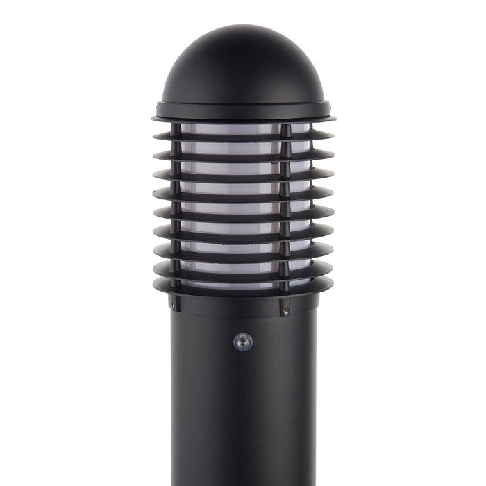 Saxby 97853 Louvre Photocell bollard IP44 15W Matt black paint & opal pc 15W LED E27 (Required) - westbasedirect.com